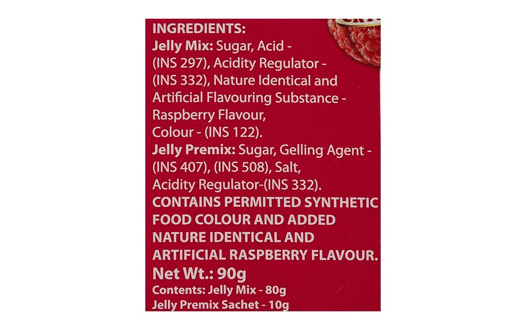 Weikfield Jelly Crystals, Raspberry Flavour    Box  90 grams